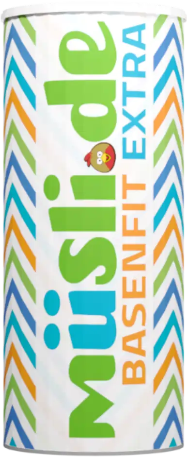 Bild der Verpackung (Dose) des Bio Müslis BasenFit Extra von müsli.de